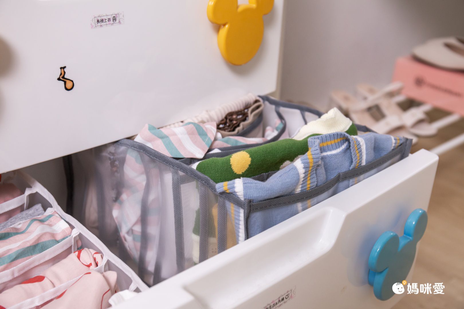 透明網格衣服分隔收納盒-白色 (9格中號)