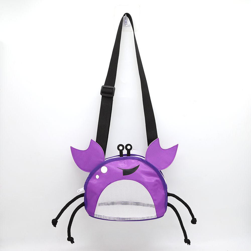 立體造型兒童斜背玩沙包-螃蟹-紫色 (14x18x10cm)