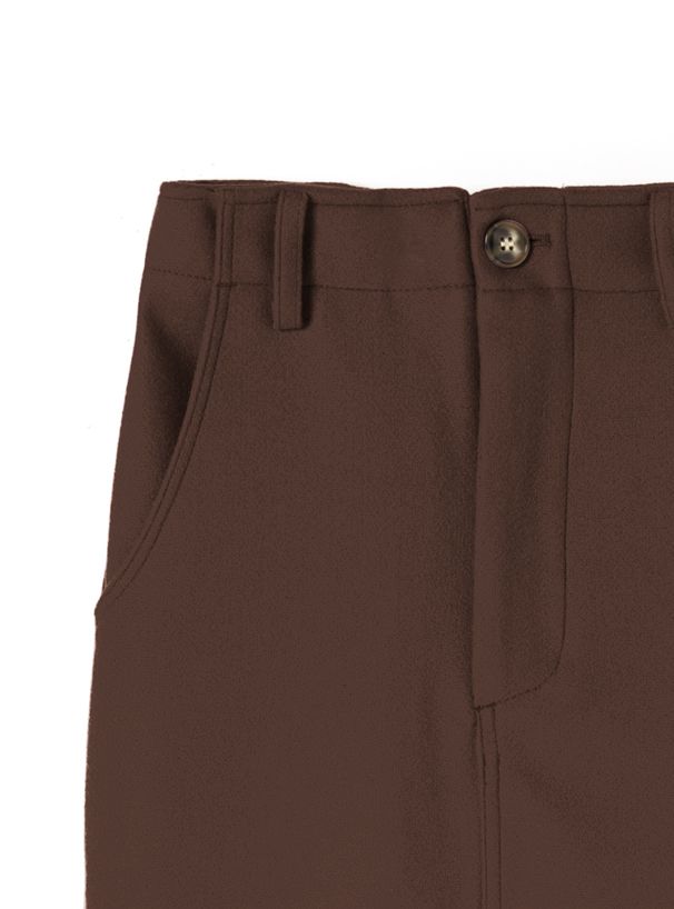 日本 GRL - 毛呢感百搭直筒裙-淺米