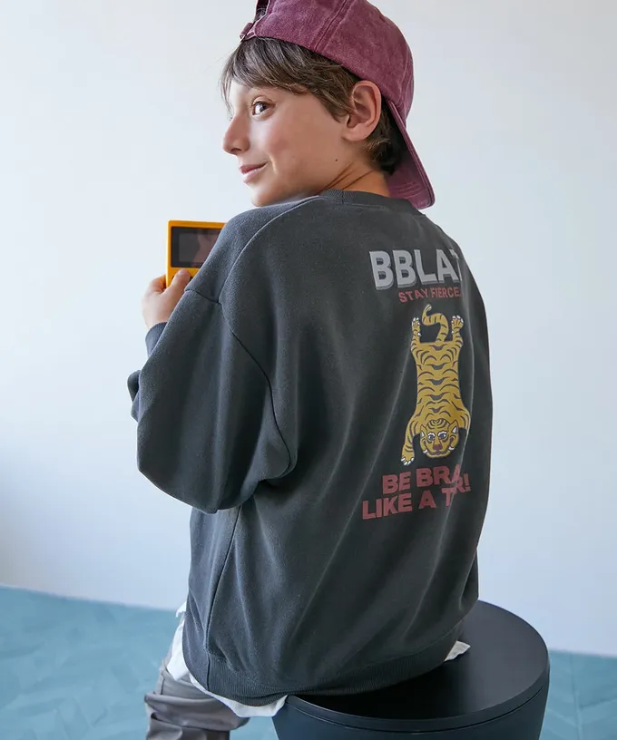 日本 devirock - 熱銷定番 印花縮口長袖上衣-條碼袖子-黃綠