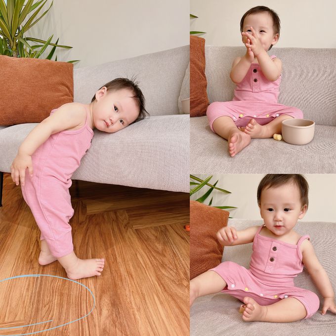 YOUrs - 棉甜細肩連身衣-桔梗紫