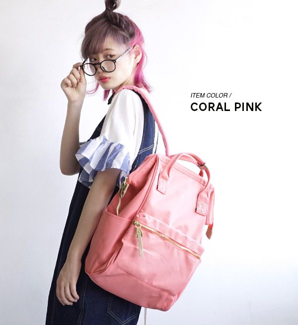 日本 Anello - 日本大開口牛津布後背包經典升級款-Regular大尺寸-DOR暗橘