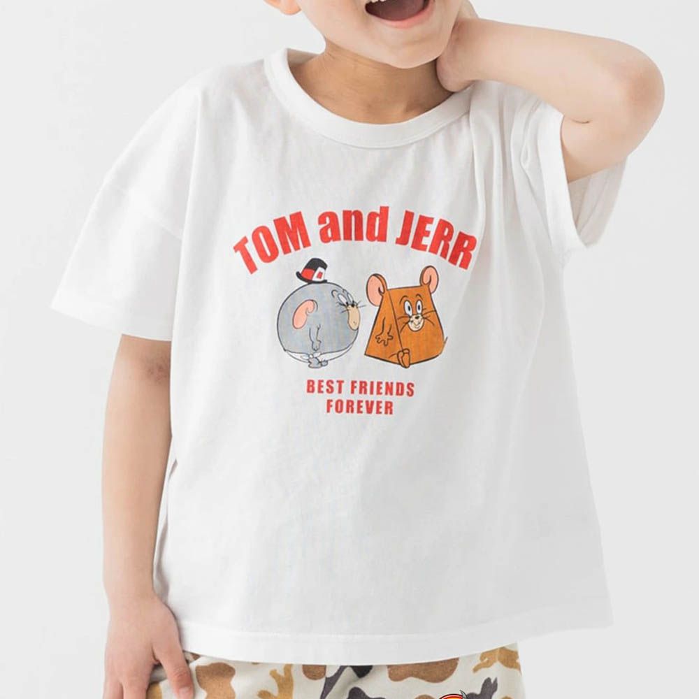 湯姆貓傑利鼠限定短袖上衣-變形兄弟-白
