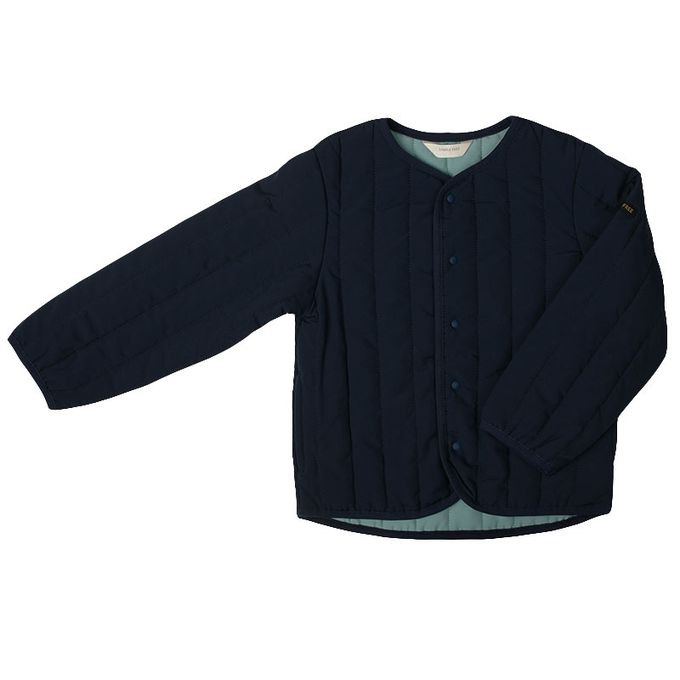 akachan honpo - 寬鬆夾克-超細纖維-深藍色