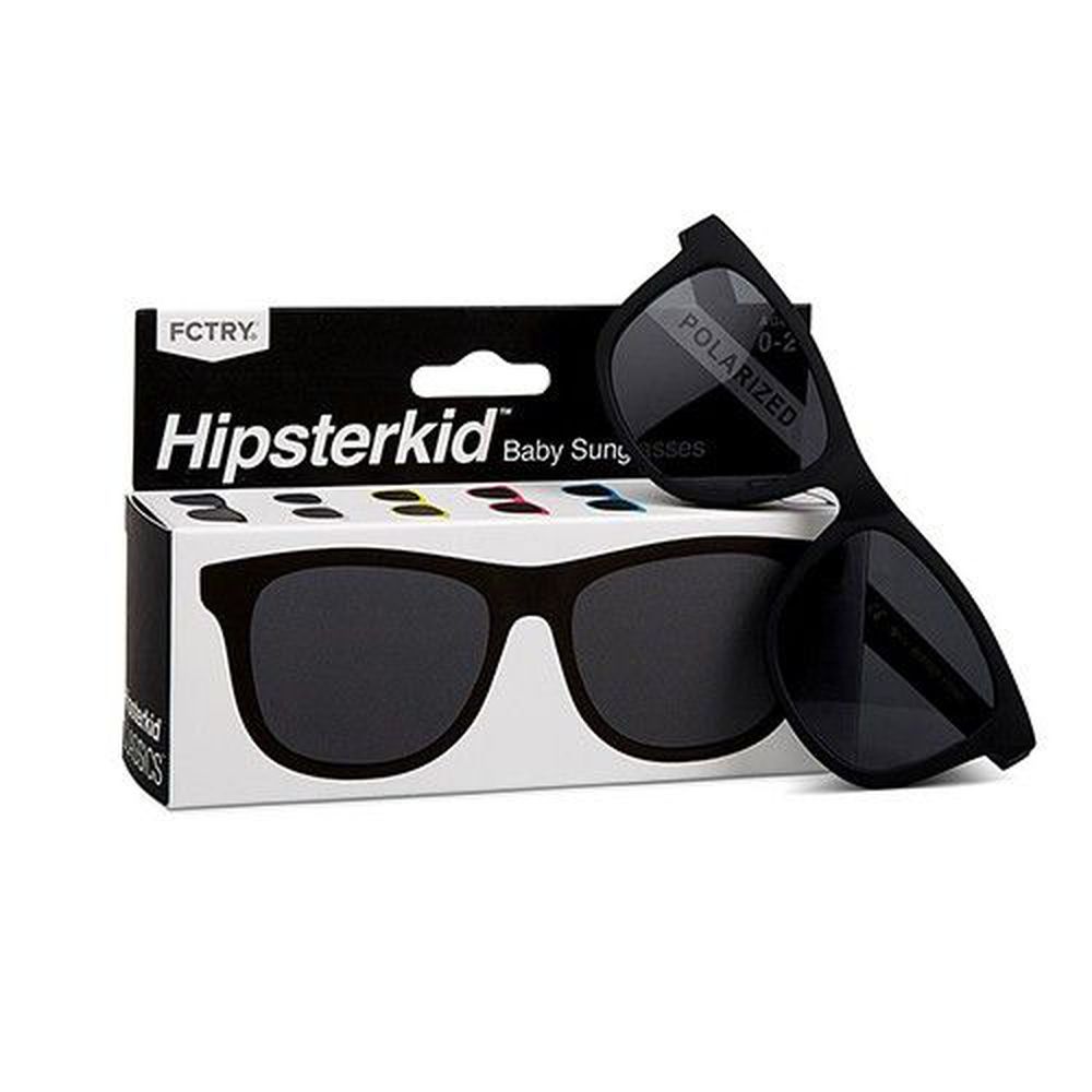 美國 Hipsterkid - 抗UV時尚嬰童偏光太陽眼鏡(附固定繩)-黑