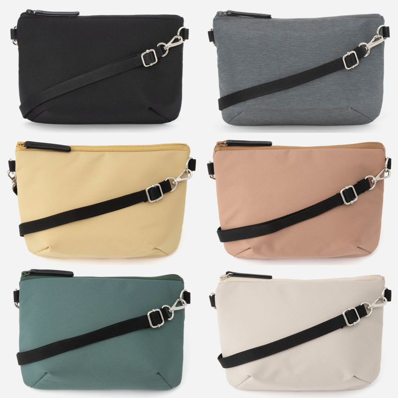 日本 KEYUCA - [撥水加工] 休閒輕量隨身側背包-氣質米 (21x5x16cm)