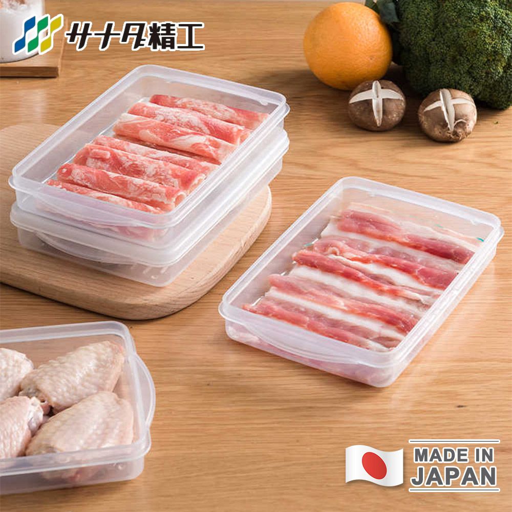 日本製扁型肉片專用冷凍保鮮盒500ml -5入組