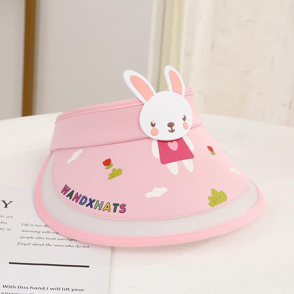 兒童空頂遮陽帽-兔子-粉色 (建議2-8歲)