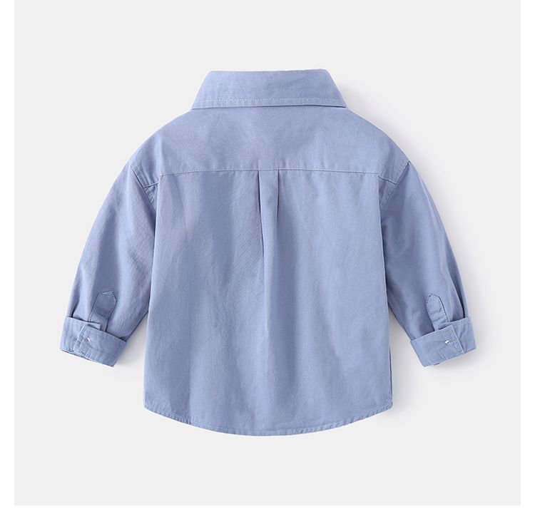 WELLKIDS - 純棉童趣長袖襯衫-畫畫熊-藍色