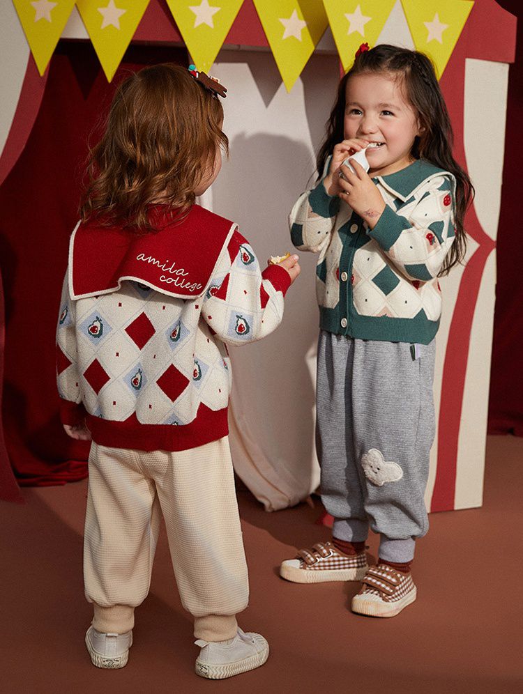 華夫格束口休閒長褲-雲朵-灰色