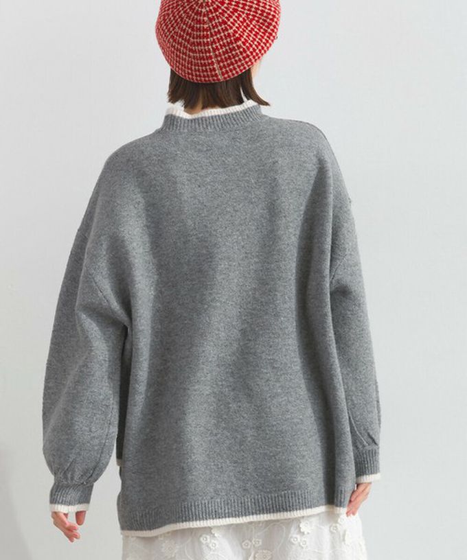 日本 Lupilien - 毛絨尾巴貓咪設計感針織長袖上衣-深灰