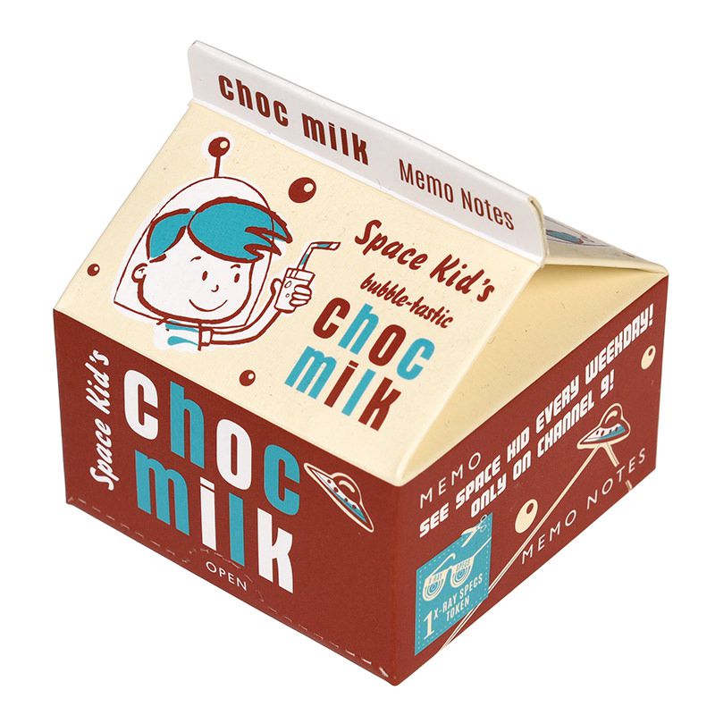 英國 Rex London - 牛奶盒造型便條紙-太空人