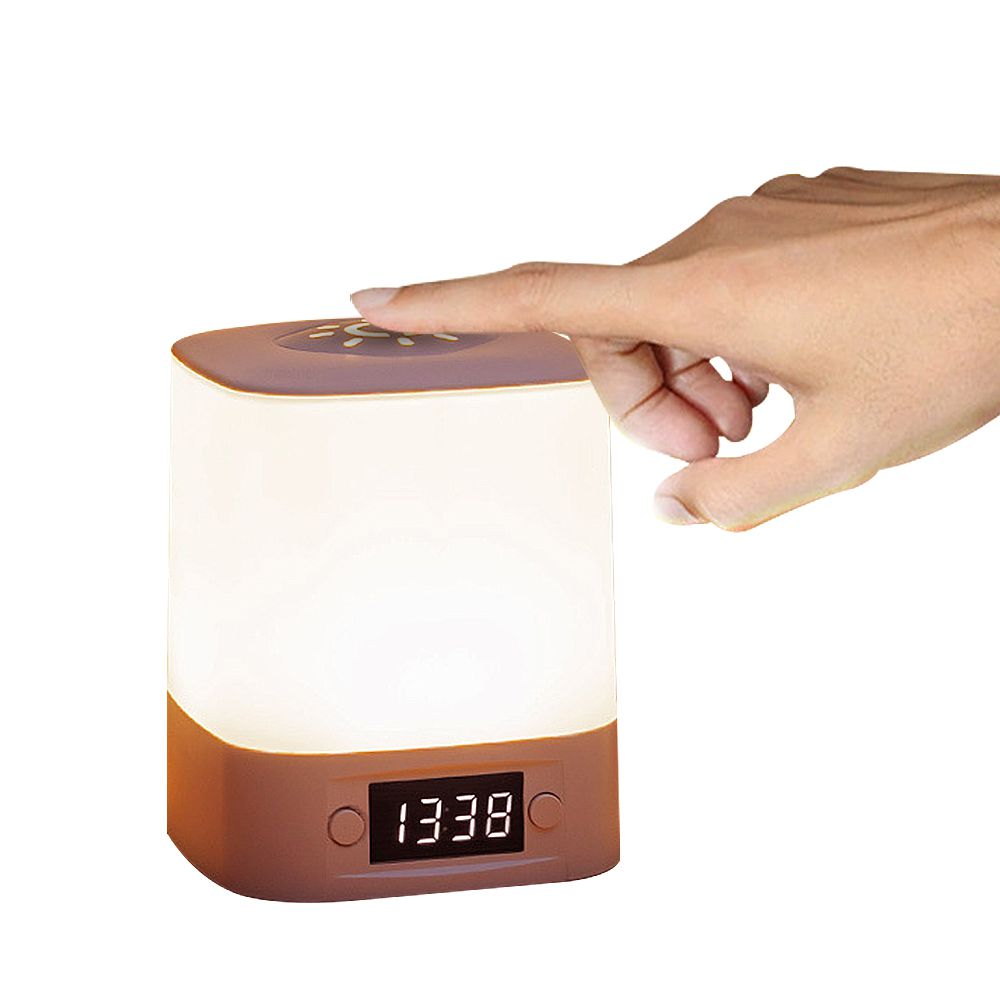 定時夜燈 時鐘床頭燈 充電款寶寶助眠燈 可遙控-電子時鐘-遙控款