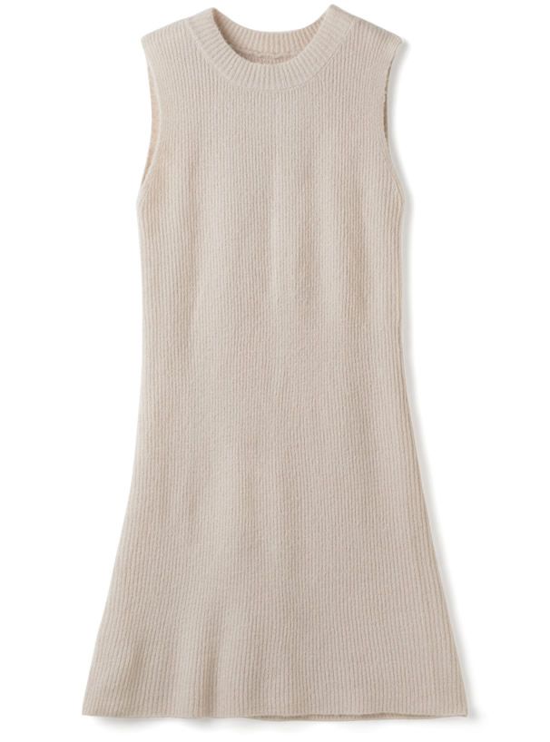 日本 GRL - 高領羅紋針織兩件式短版洋裝-知性黑