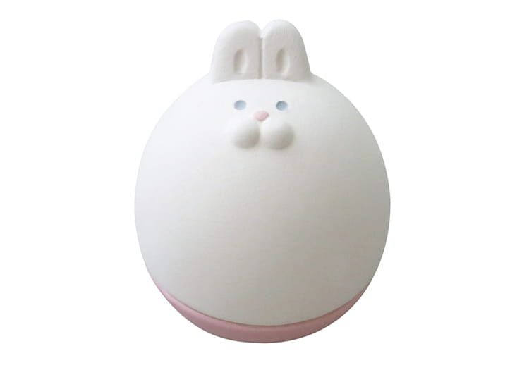 日本 DECOLE - 療癒精油陶土擴香石小公仔擺飾-不倒翁款-兔子 (約5x5.7x6.3cm)