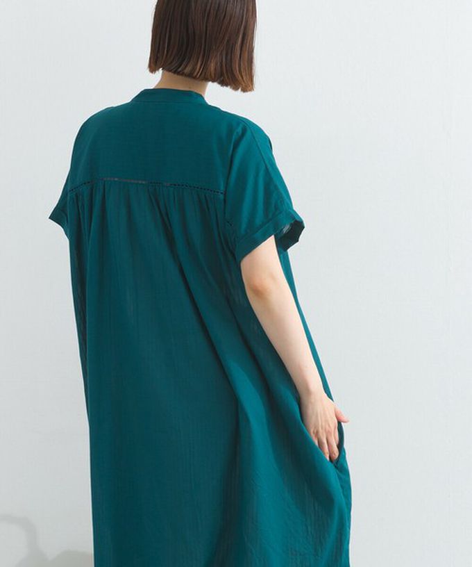 日本 Lupilien - 100%印度棉 細緻鏤空蝴蝶結短袖洋裝-磚橘