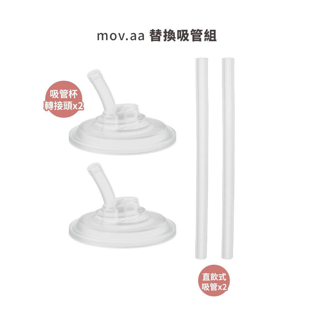 mov.aa TRITAN彈蓋吸管學飲水杯-替換吸管組