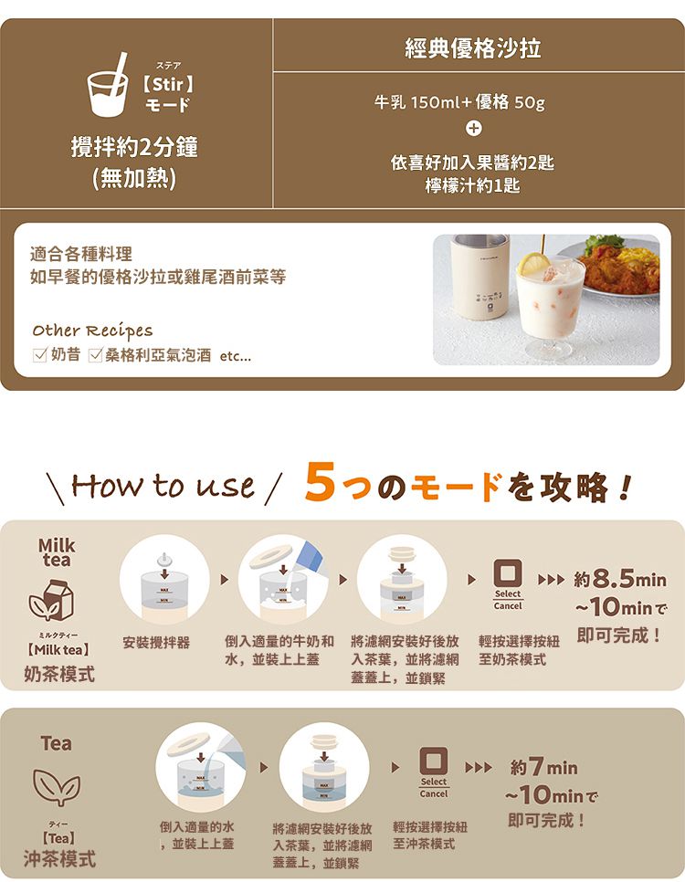 香濃鍋煮奶茶一鍵完成【麗克特 奶泡/奶茶機】五合一多功能