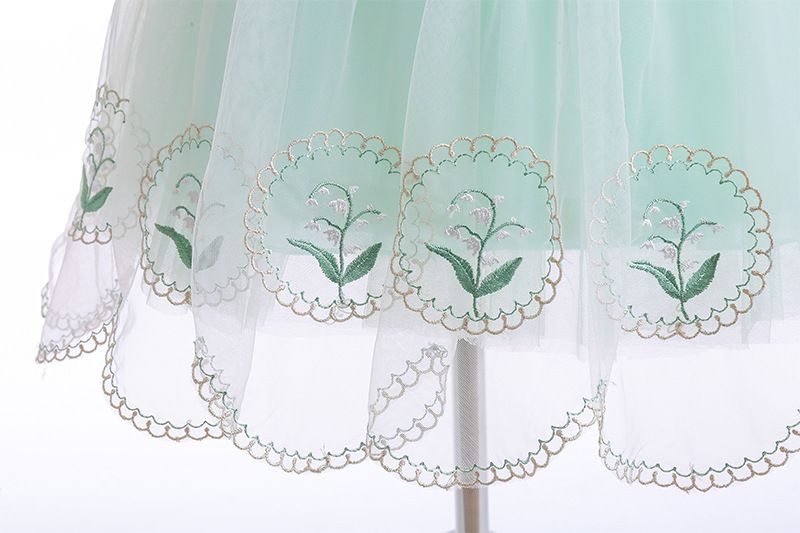 公主風亮晶晶短袖連身裙-美人魚配色-果綠+紫