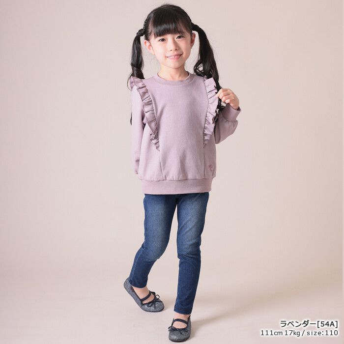 日本 TORIDORY - 浪漫荷葉設計長袖上衣-B口袋-灰粉