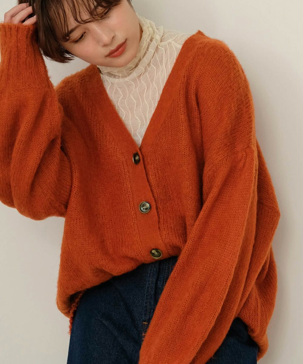 日本 Bou Jeloud - 2way兩穿寬鬆長版針織外套/上衣-磚橘