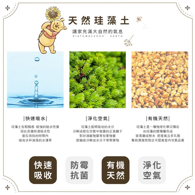 收納王妃 - 迪士尼 Disney 復古系列【榛果奇奇蒂蒂】珪藻土軟式吸水洗漱墊 吸水墊 杯墊24x8x0.5cm