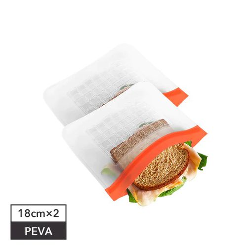 Prepara沛樂生活 - Prepara 食物保鮮密封夾鏈袋-3號袋 (橘色夾鏈)-20.32x17.38cm/2入