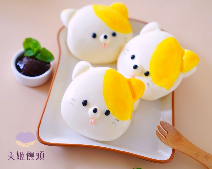 美姬饅頭 - 小貓咪鮮乳造型刈包-6入-40g/顆
