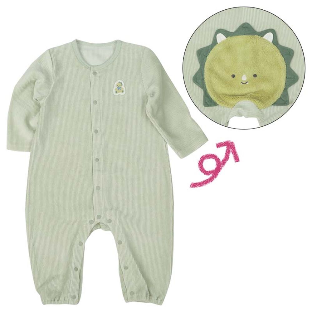 長袖兔裝--動物造型屁屁 刷毛-綠色