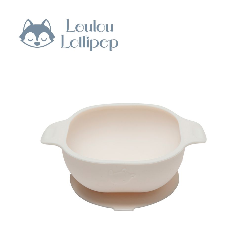 可愛動物矽膠吸盤碗-奶油白