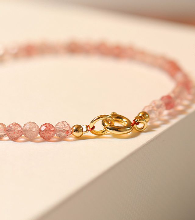 3mm草莓晶手鏈-圓珠款