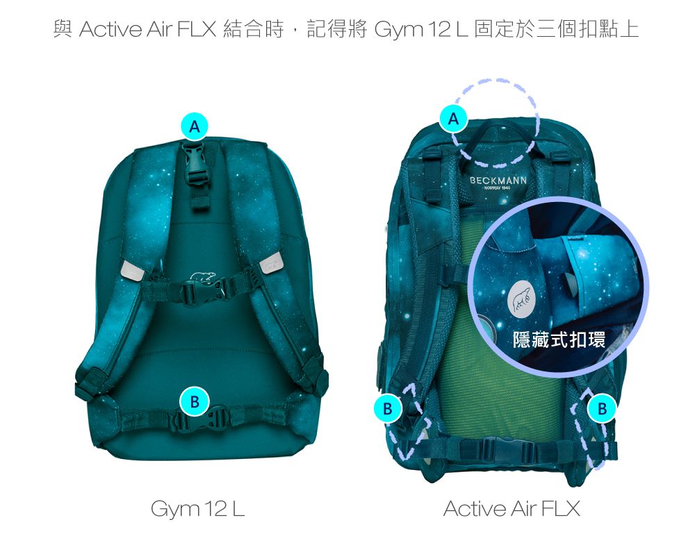 Beckmann - AIR FLX 擴充護脊書包 20~25L-3D太空火箭