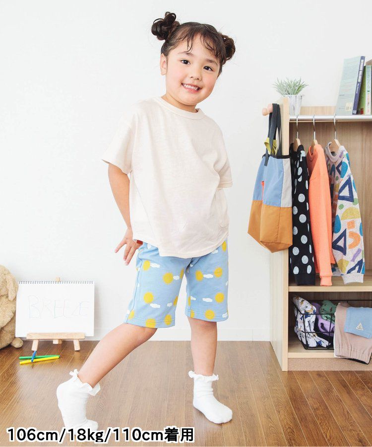 日本 BREEZE - 正反OK！圓領印花短袖上衣-線性-黑