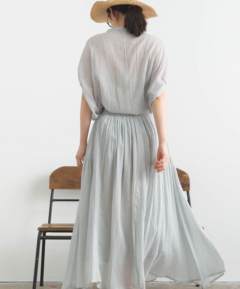 日本女裝代購 - 100%印度棉 空氣感落肩短袖上衣-淺卡其