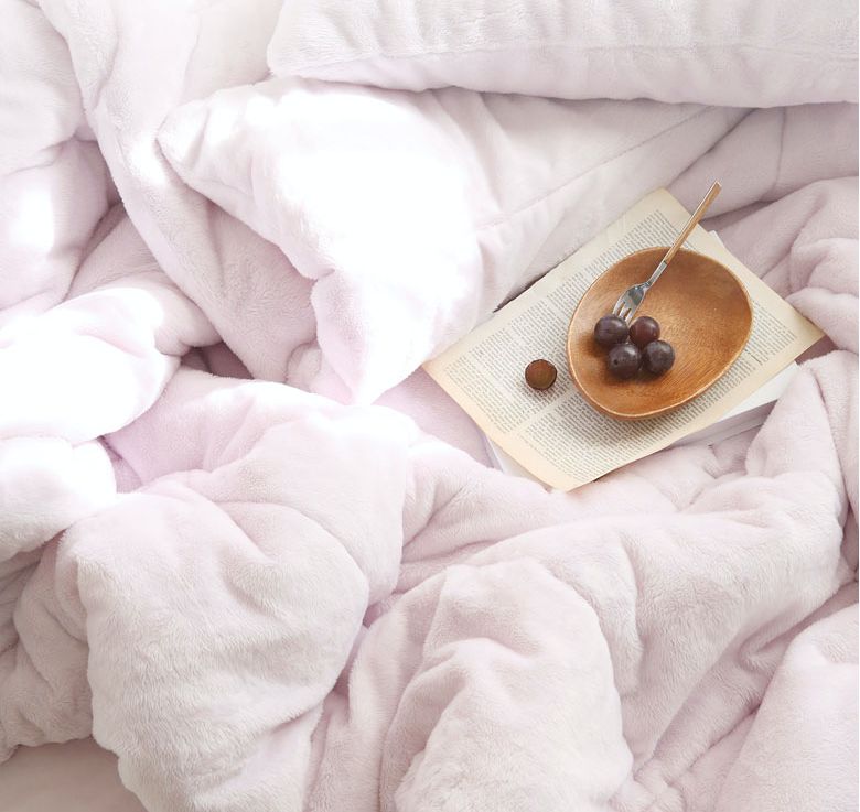 韓國 FLORA - 5mm雙面超細短絨毛棉被(冬被)-草莓奶昔