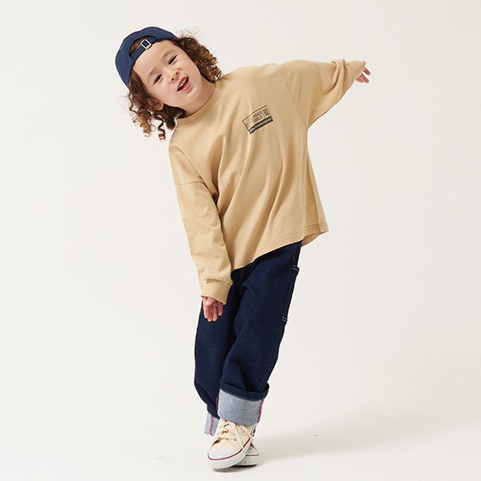 日本 b-ROOM - 純棉柔軟世界美食長袖上衣-拉麵-米黃