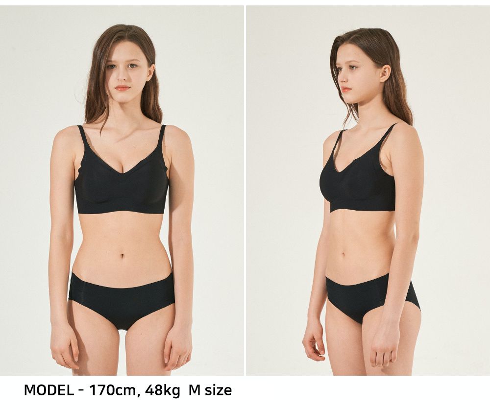 韓國 INNERism - 彈力舒適無鋼圈無縫線Bra-黑