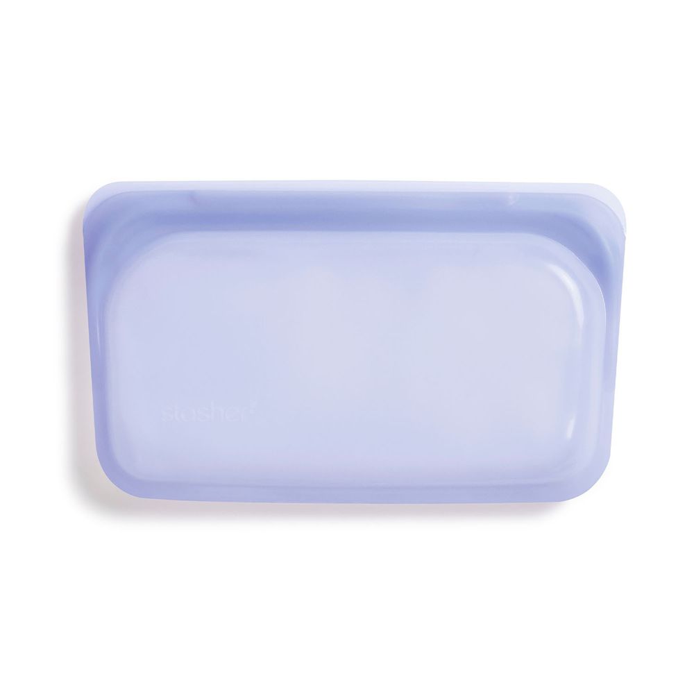 美國 Stasher - 食品級白金矽膠密封食物袋-長形-粉紫 (355ml)