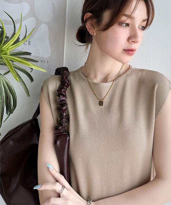 日本 Classical Elf - 夏季清爽感法式袖針織上衣-卡其棕