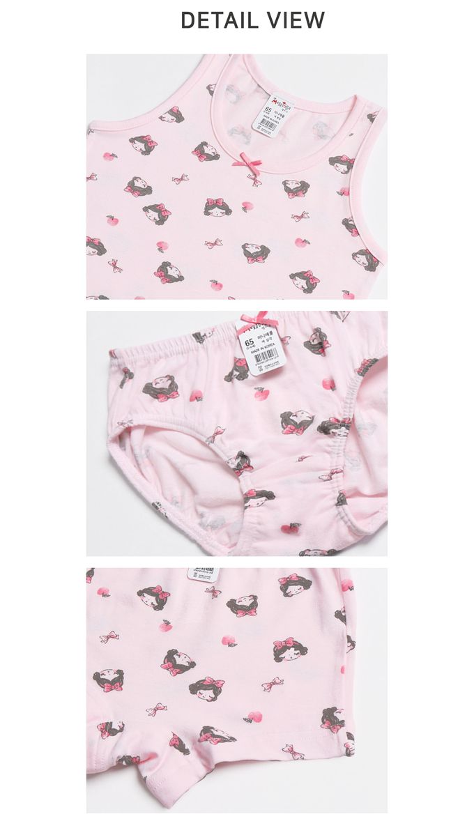 韓國 Mellisse - 韓製棉混紡四角褲(女寶)-蘋果公主-粉