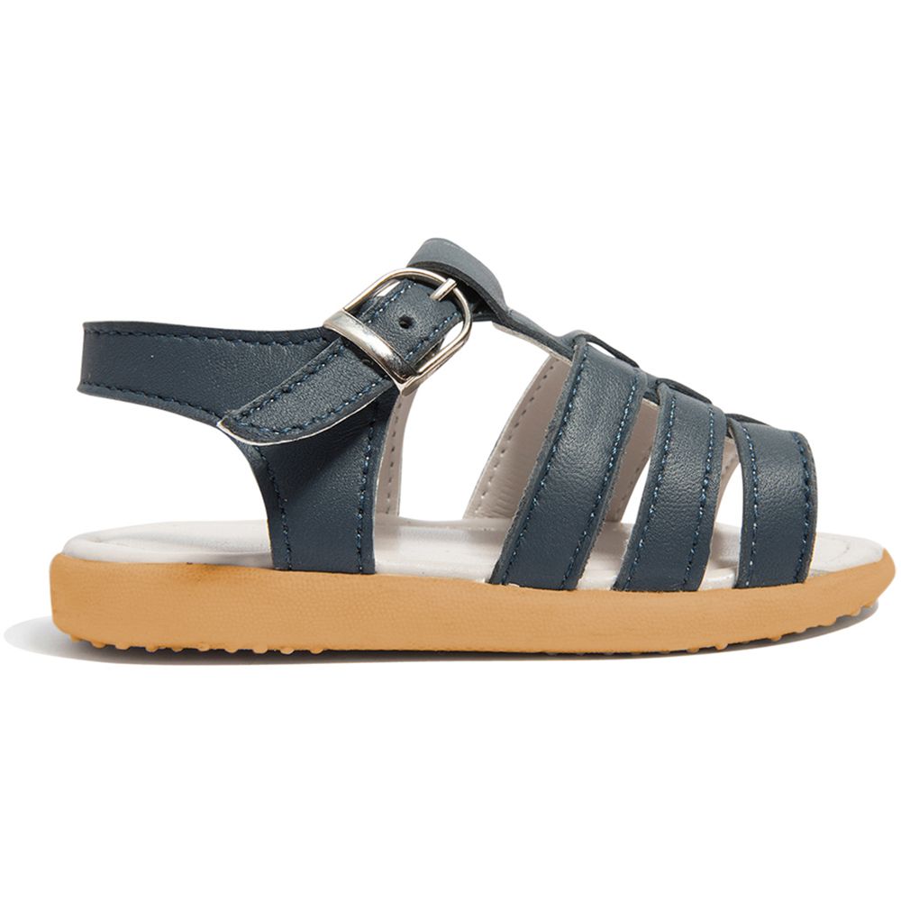 英國 shooshoos - 健康無毒真皮手工涼鞋/童鞋-優遊一夏(藍)