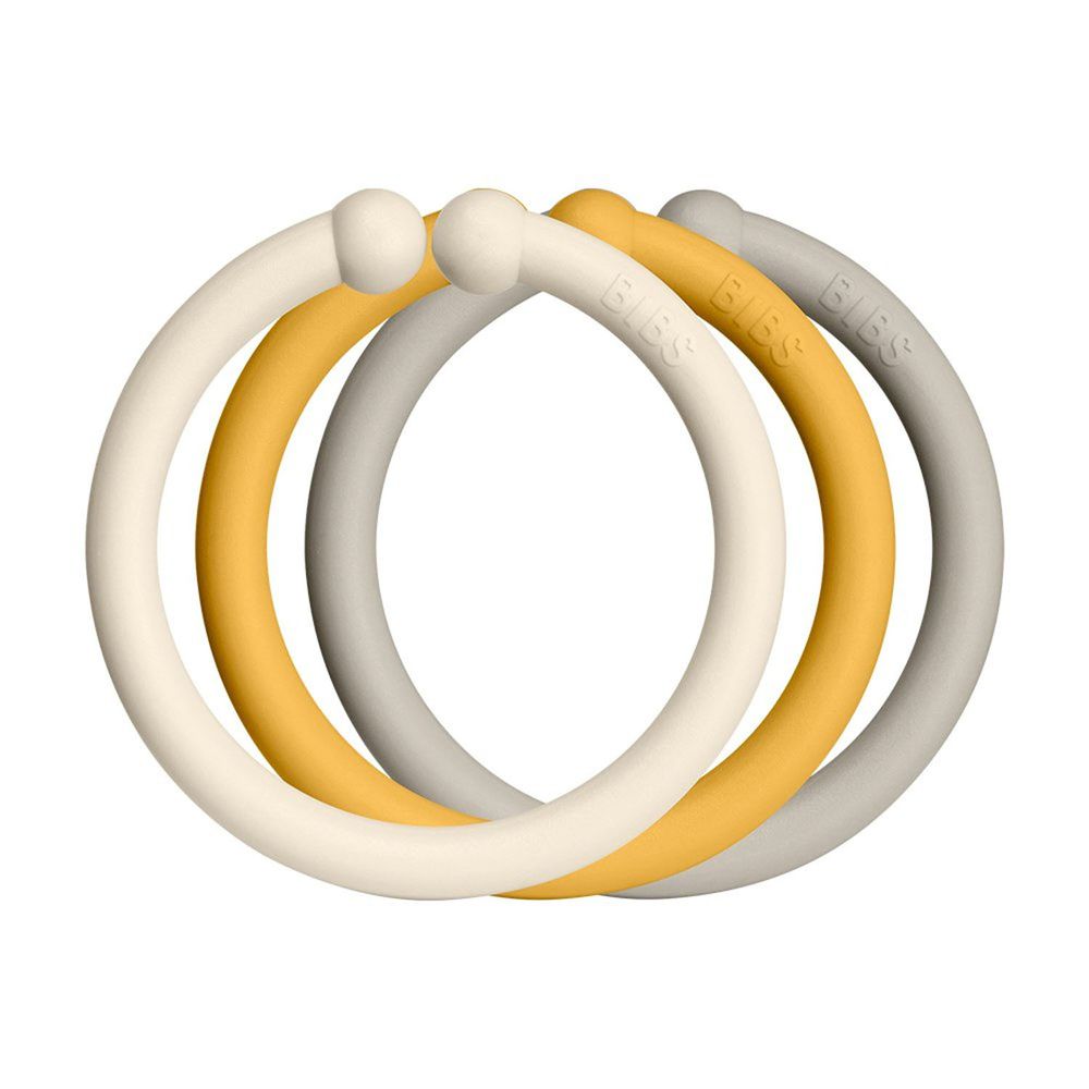 丹麥BIBS - Loops萬用扣環-米黃橘色系-12入