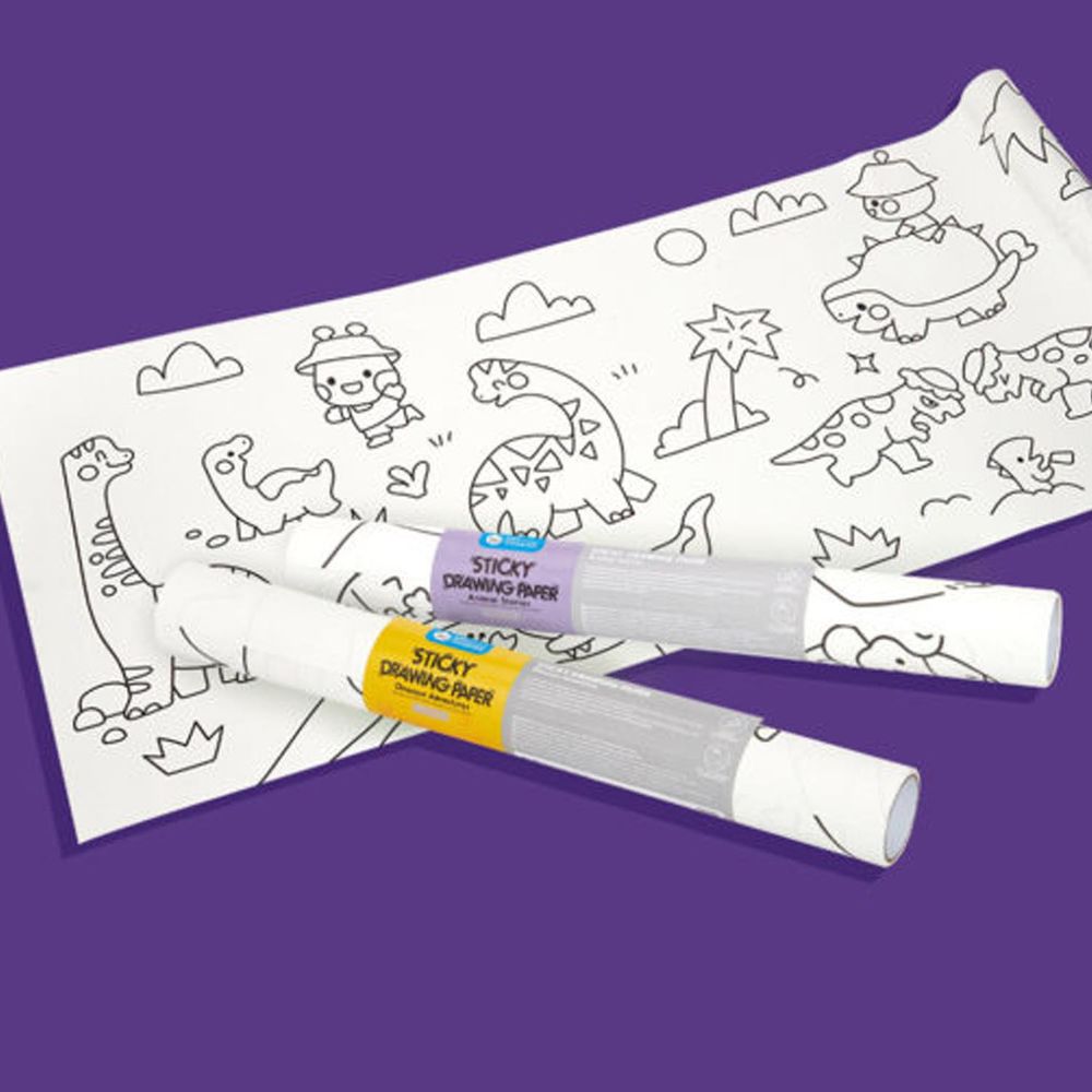 JarMelo 原創美玩 - 可黏貼著色紙捲-俏皮恐龍新世界