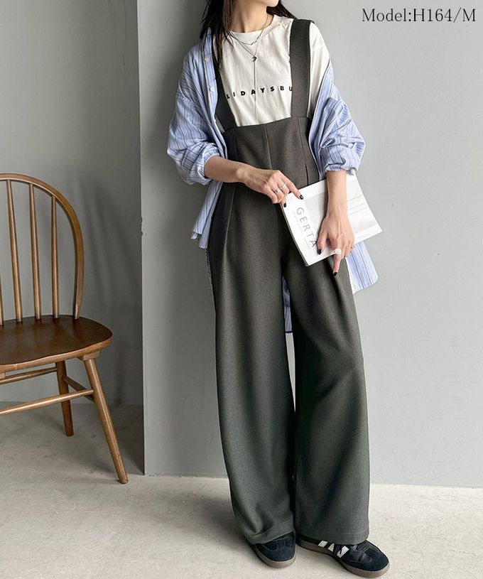 日本 Classical Elf - 優雅俐落工裝風高腰連身褲-黑