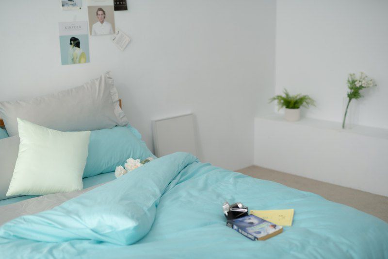 飛航模飾 - 有機纖維針織天絲 荷葉款式床包被套組-淺草綠(雙人床包被套四件組) (雙人5*6.2尺)