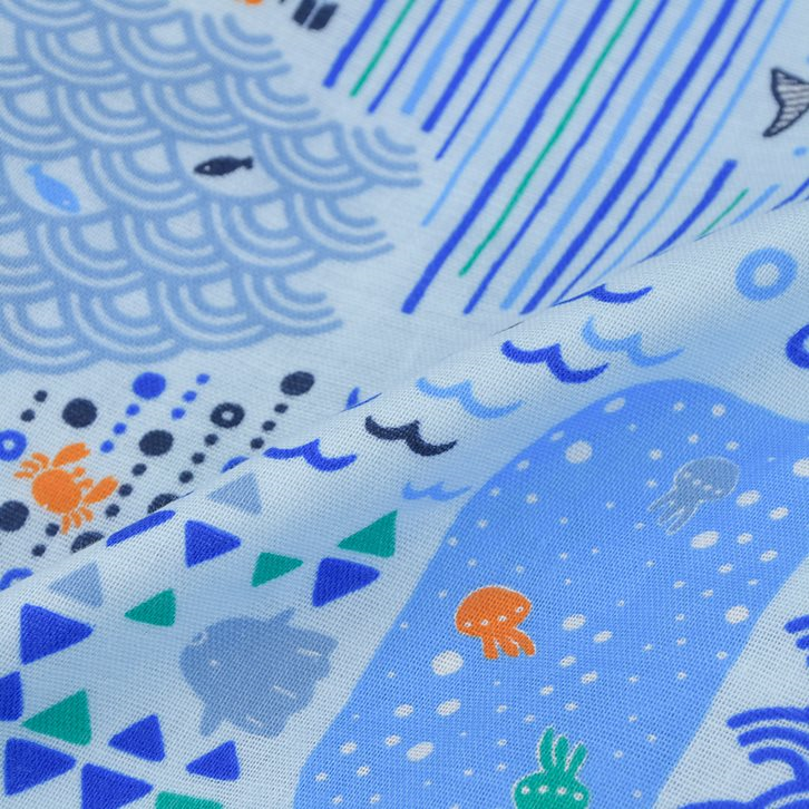 akachan honpo - 兩件式甚平-海-淺藍色