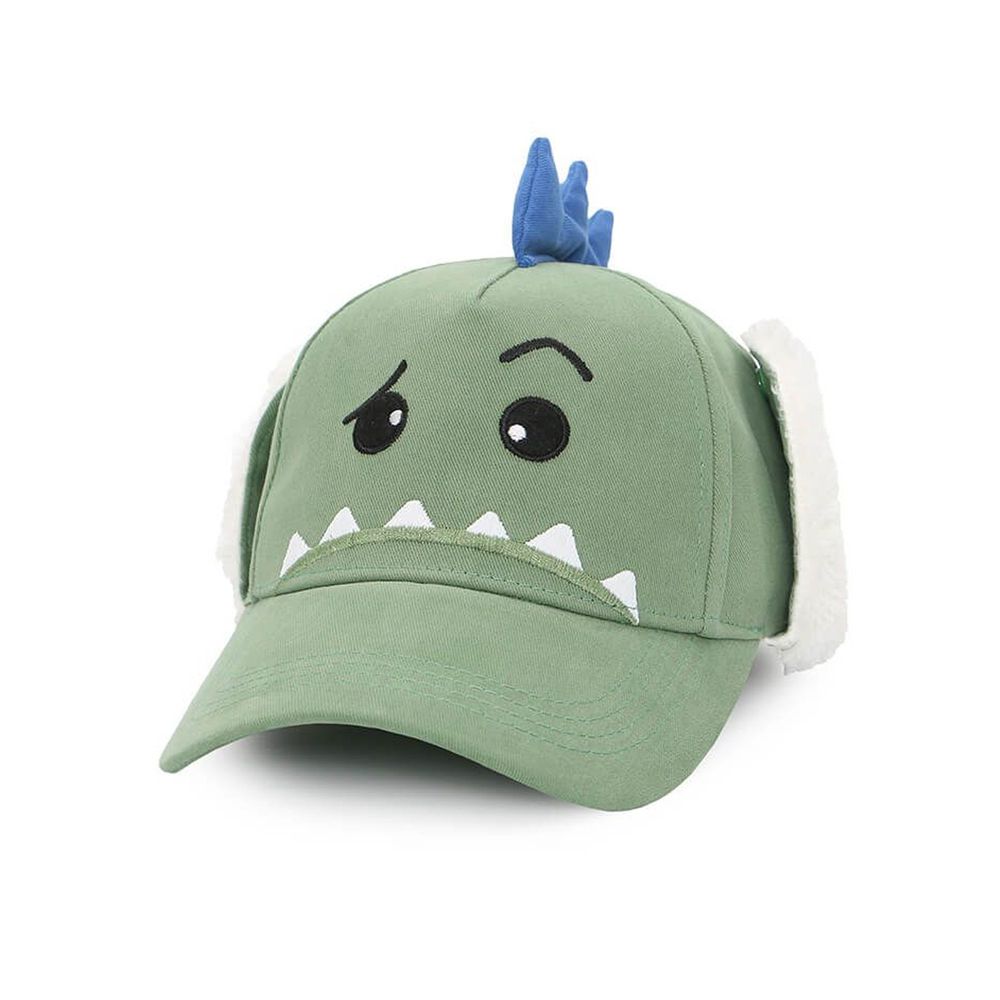 加拿大flapjackkids 3d造型遮耳棒球帽 恐龍 4y 6y 媽咪愛