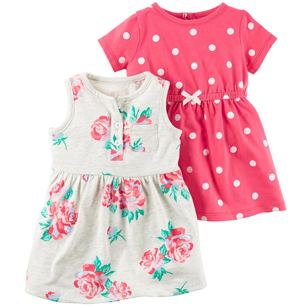 美國 Carter's - 嬰幼兒洋裝兩件組-玫瑰花