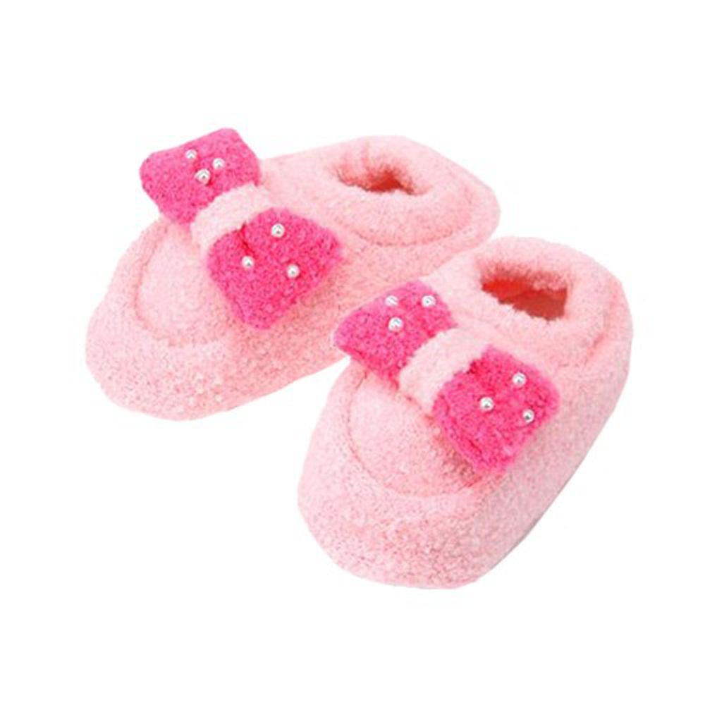 日本手工 - 日本製保暖止滑室內鞋-蝴蝶結-粉紅