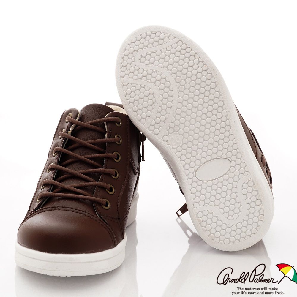 Arnold Palmer 雨傘牌 - 專櫃童鞋-簡約皮質短靴專櫃款(中大童段)-咖啡-台碼=尺寸cm